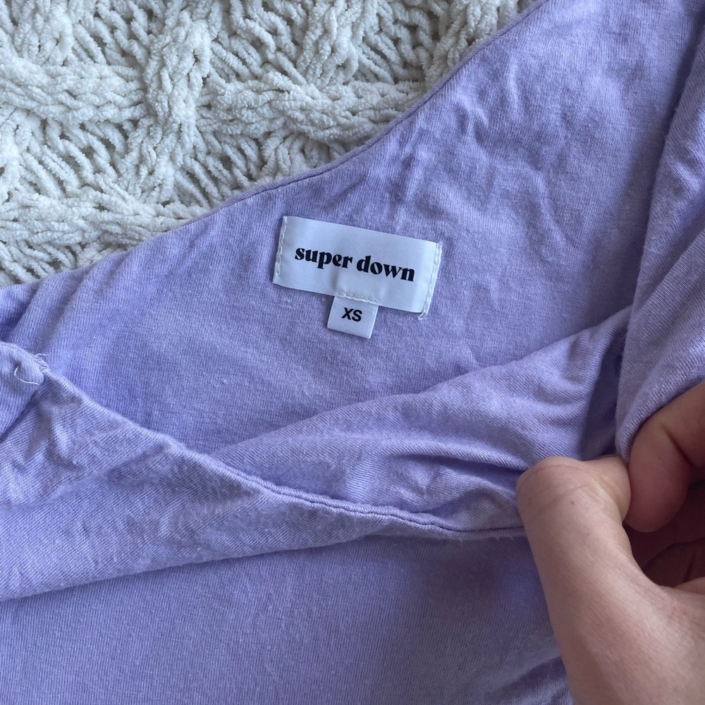 Superdown one shoulder purple bodysuit